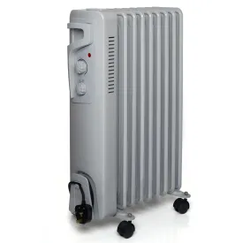 Futura Oil Filled Radiator Electric Heater 9 Fin - Grey 2000W