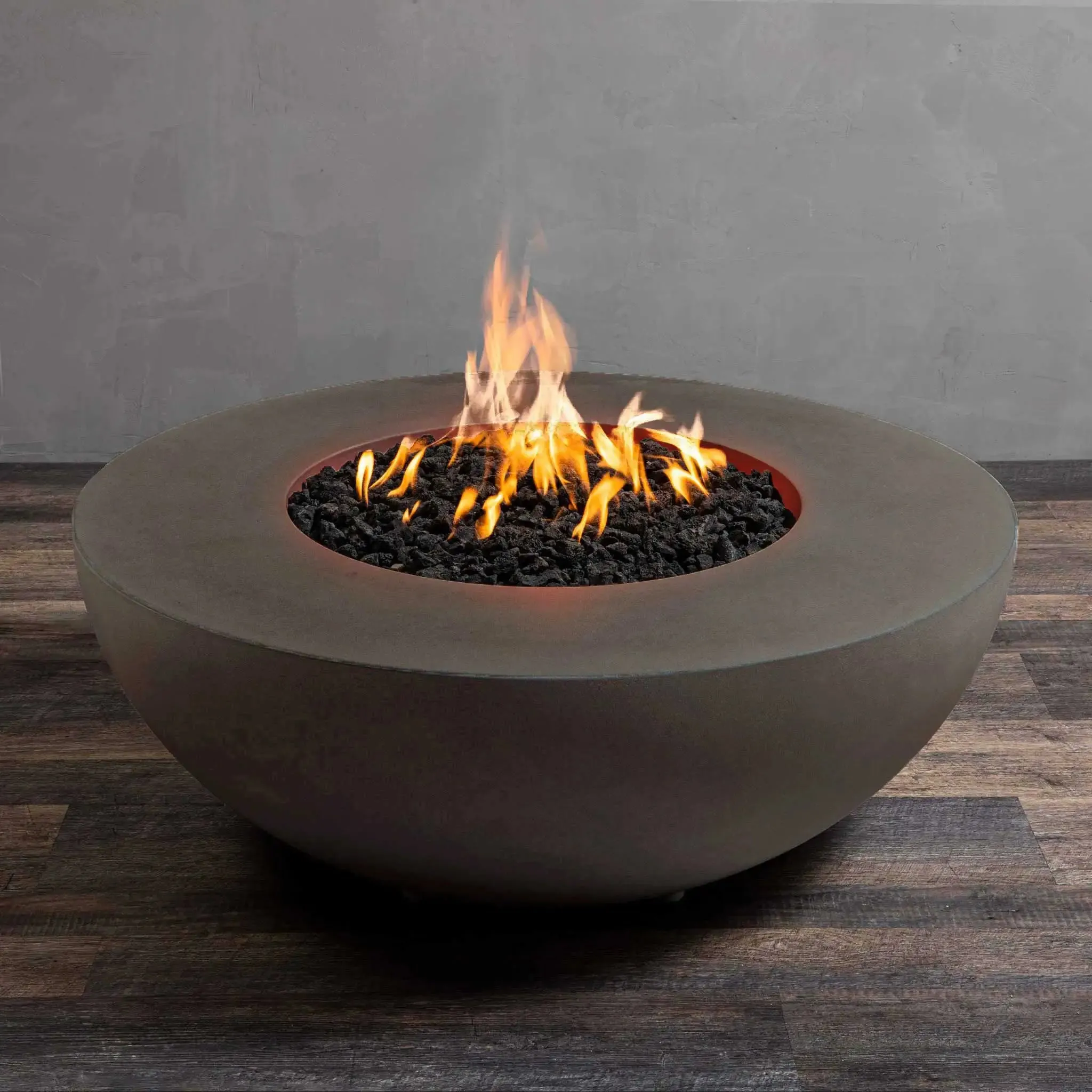 Gravity 45" W Brown Square Concrete CSA Electronic Ignition High/Low Natural Gas Fire Pit - SD-FP-GRAV-454516-BRN-ELECCSAHL-NG by Starfire Designs