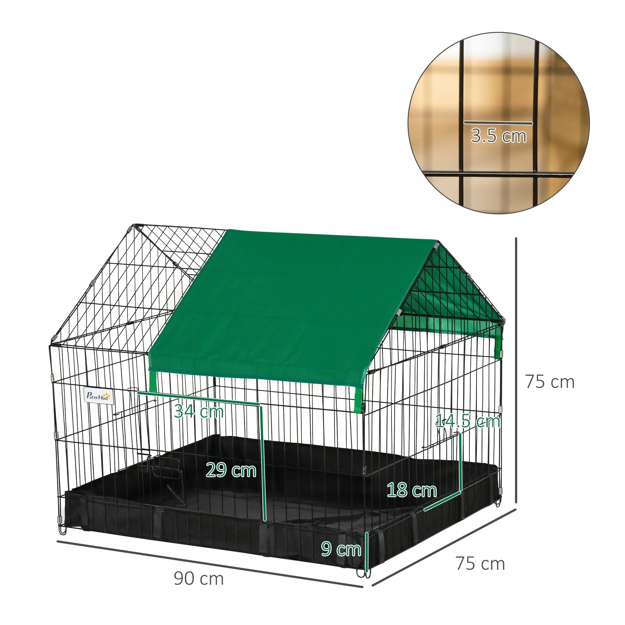 Guinea Pig Cage Small Animal Habitat Rabbit HouseWith No Leaking Bottom Safety Locking System Top Roof