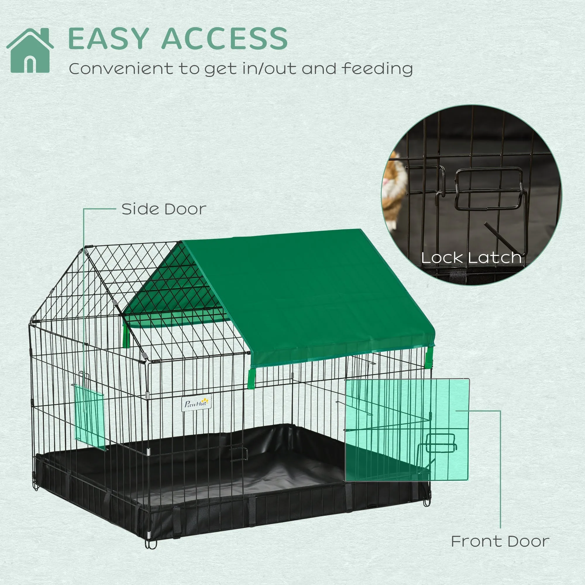 Guinea Pig Cage Small Animal Habitat Rabbit HouseWith No Leaking Bottom Safety Locking System Top Roof