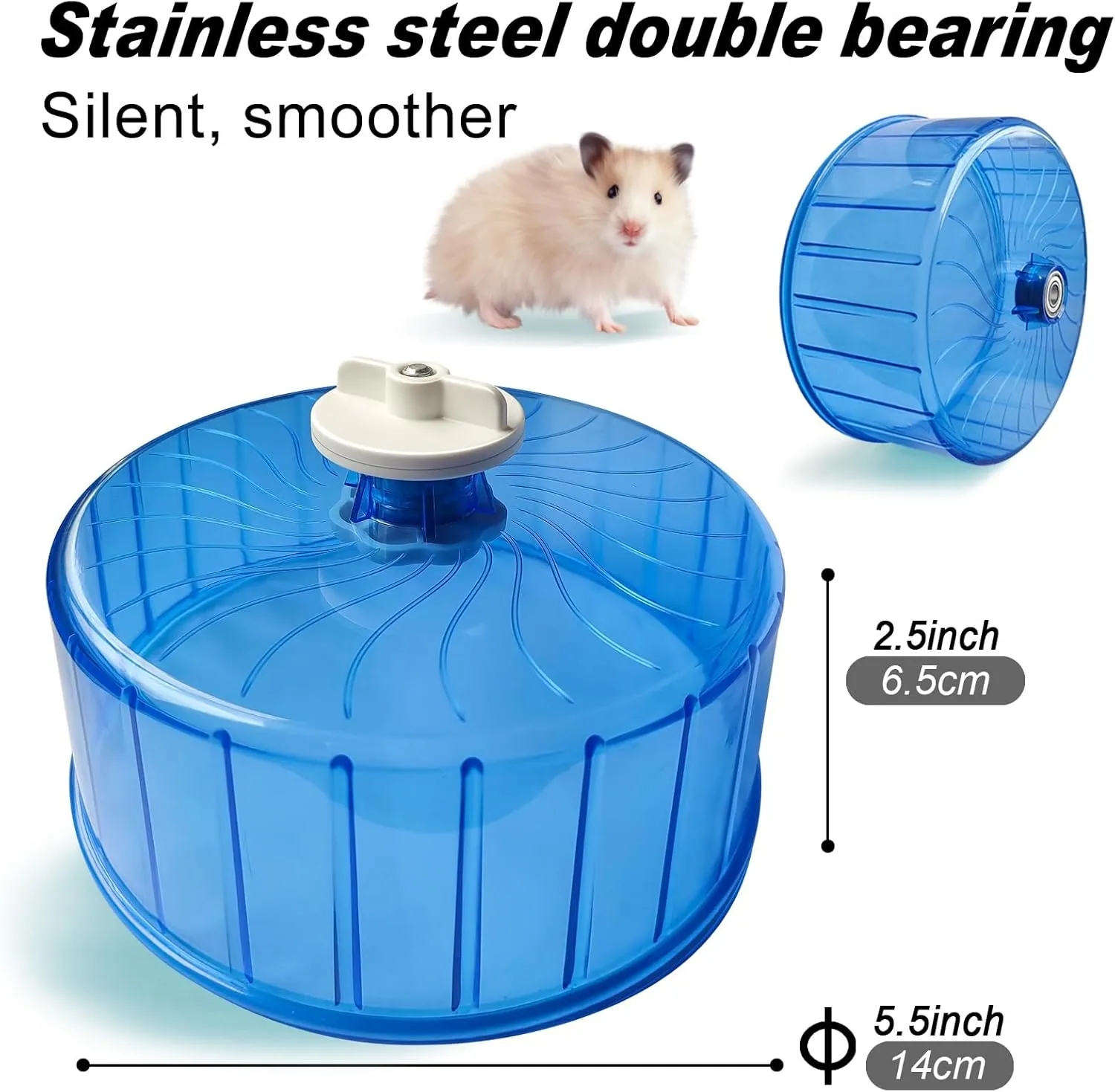 Hamster Wheel,Silent Wheel,Super Silent Hamster Exercise Wheels,Silent Hamster Wheel,Adjustable Stand Hamsters Exercise Wheels,Quiet Rat Wheel ( 5.5 inch, Blue)