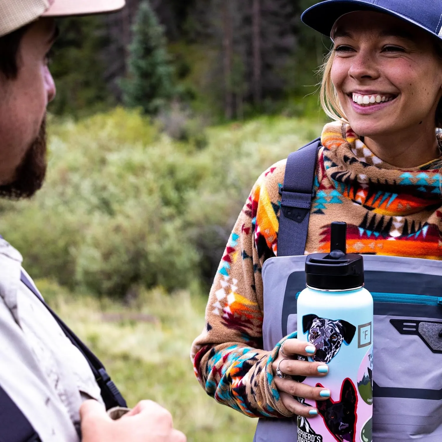 IRON FLASK Camping & Hiking Hydration Flask with 3 Lids - Stainless Steel, Double Walled & Vacuum Insulated Water Bottle - Leak Proof & BPA Free (Aurora, Straw - 22 oz)