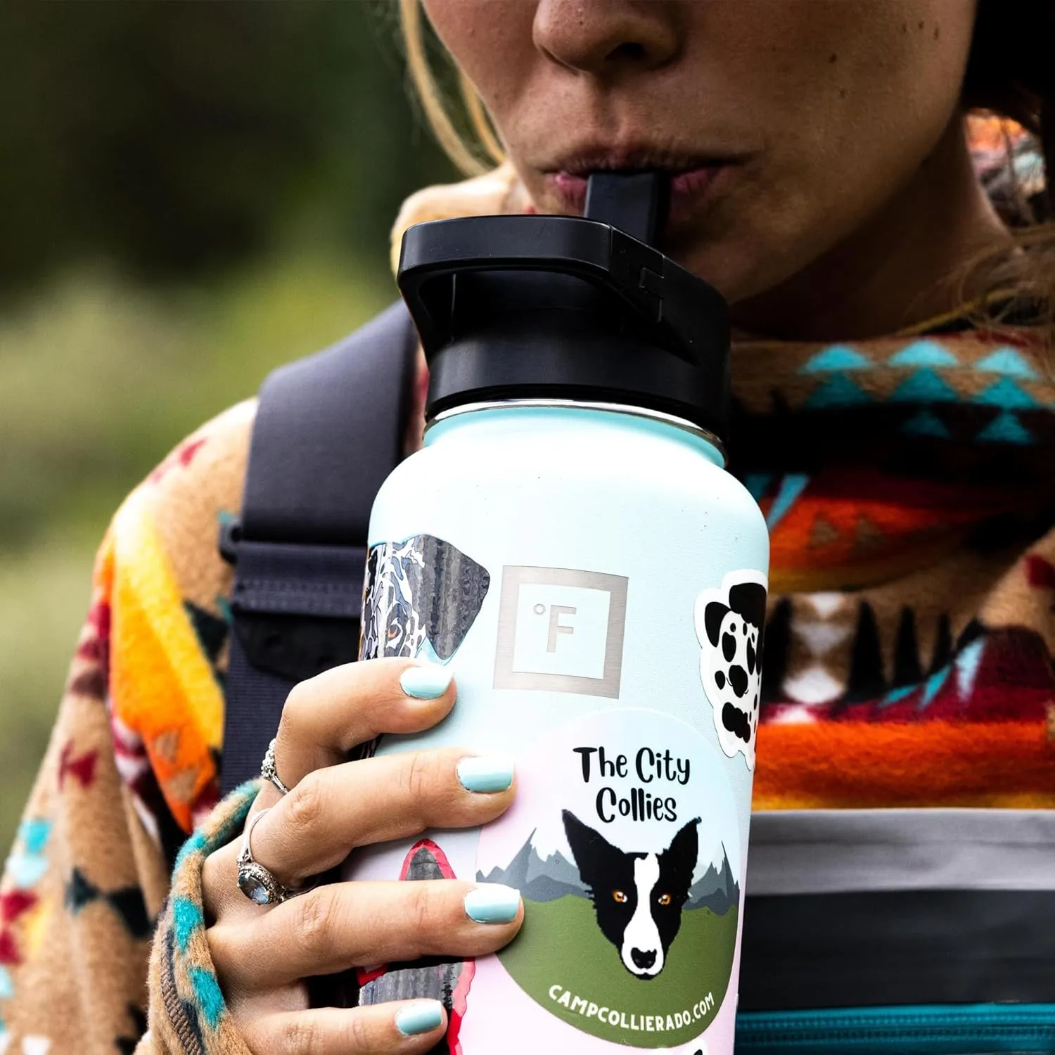 IRON FLASK Camping & Hiking Hydration Flask with 3 Lids - Stainless Steel, Double Walled & Vacuum Insulated Water Bottle - Leak Proof & BPA Free (Aurora, Straw - 22 oz)