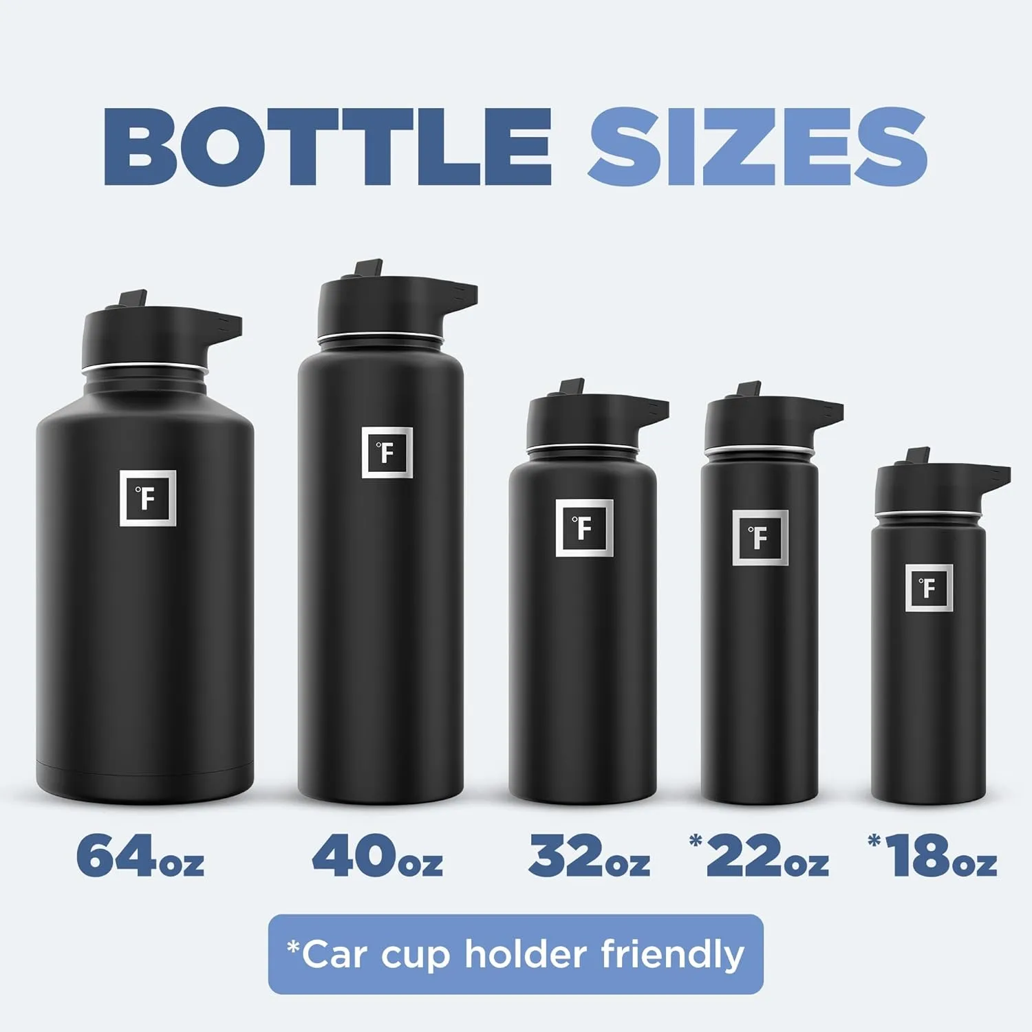 IRON FLASK Camping & Hiking Hydration Flask with 3 Lids - Stainless Steel, Double Walled & Vacuum Insulated Water Bottle - Leak Proof & BPA Free (Aurora, Straw - 22 oz)