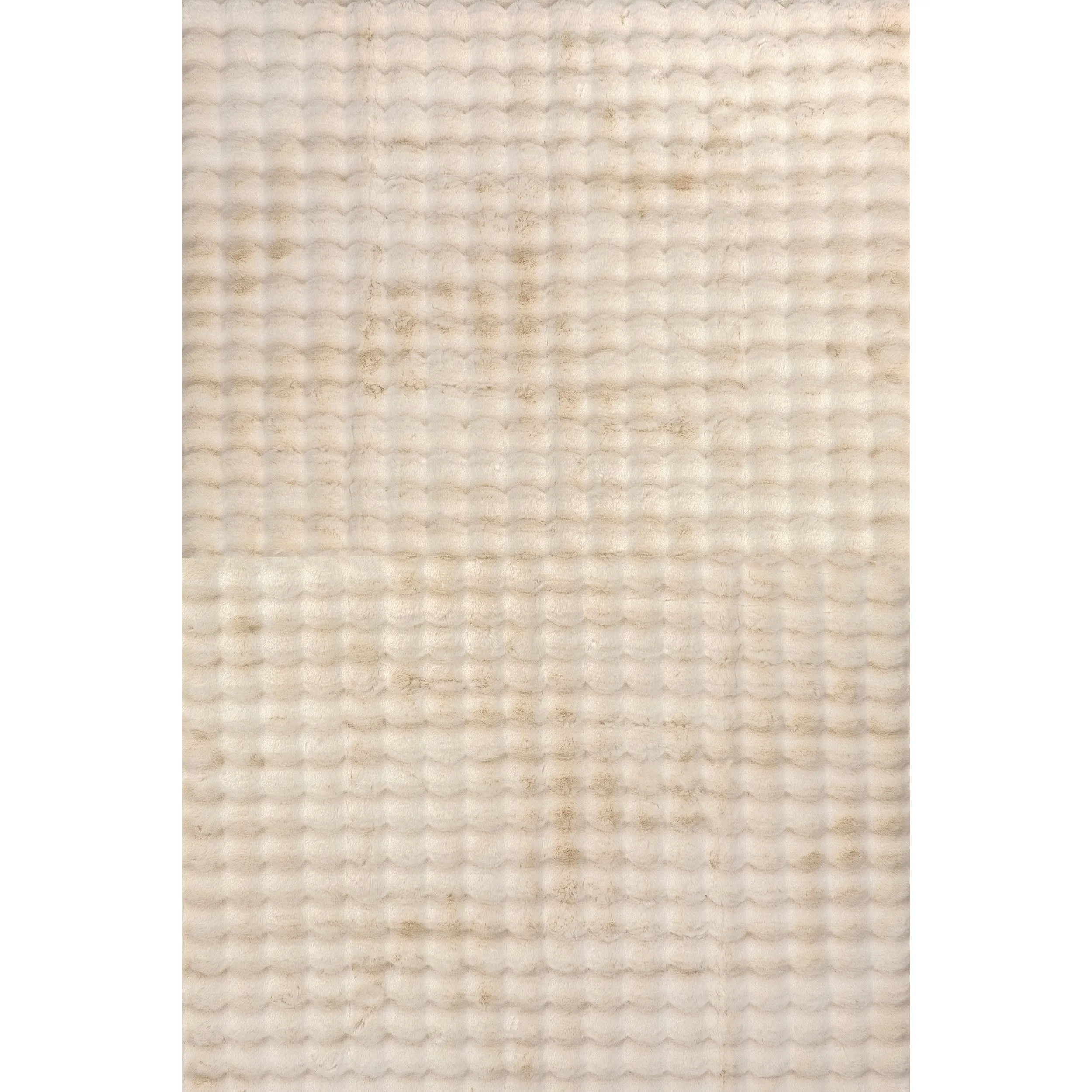 Jeni Solid Faux Rabbit Machine Washable Area Rug