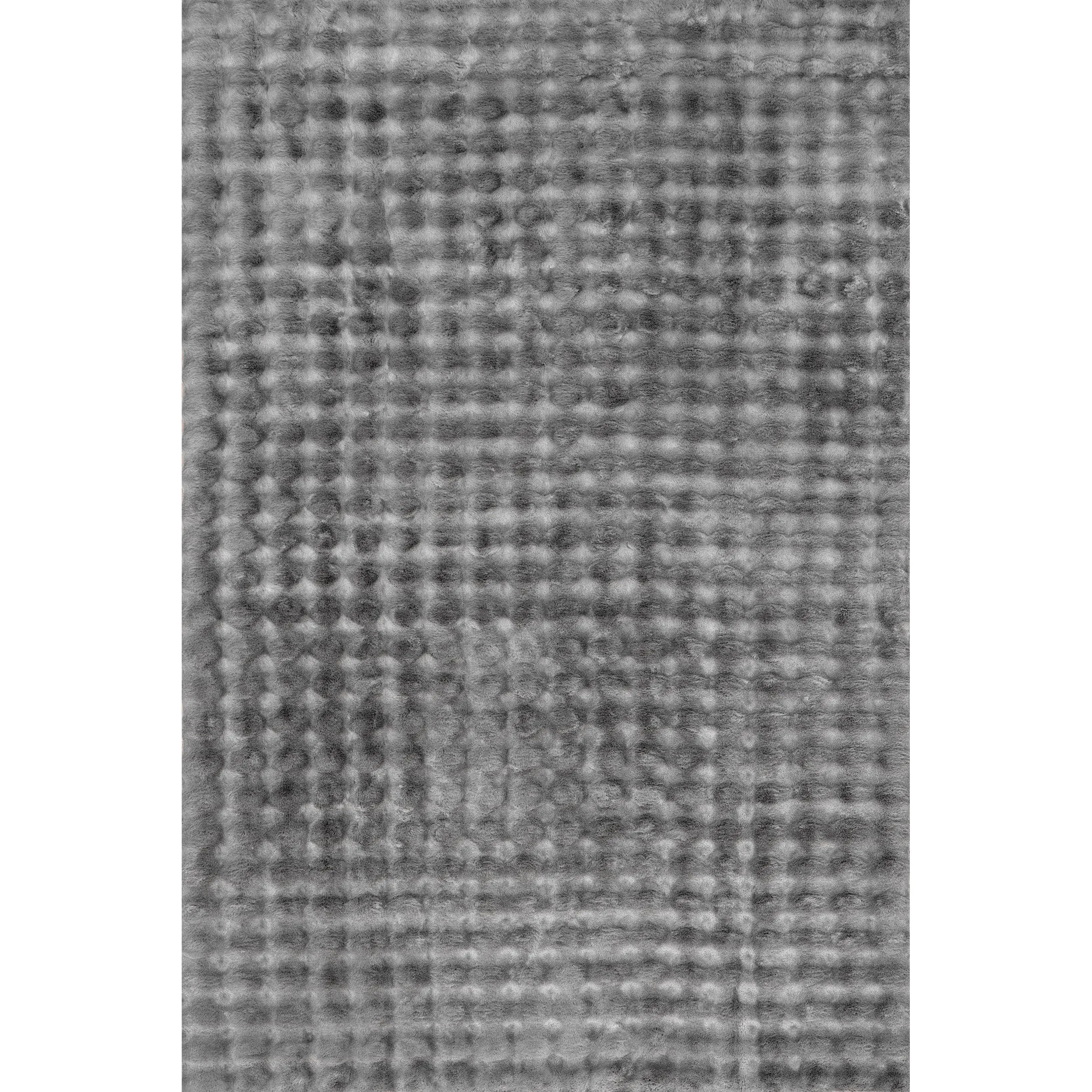 Jeni Solid Faux Rabbit Machine Washable Area Rug