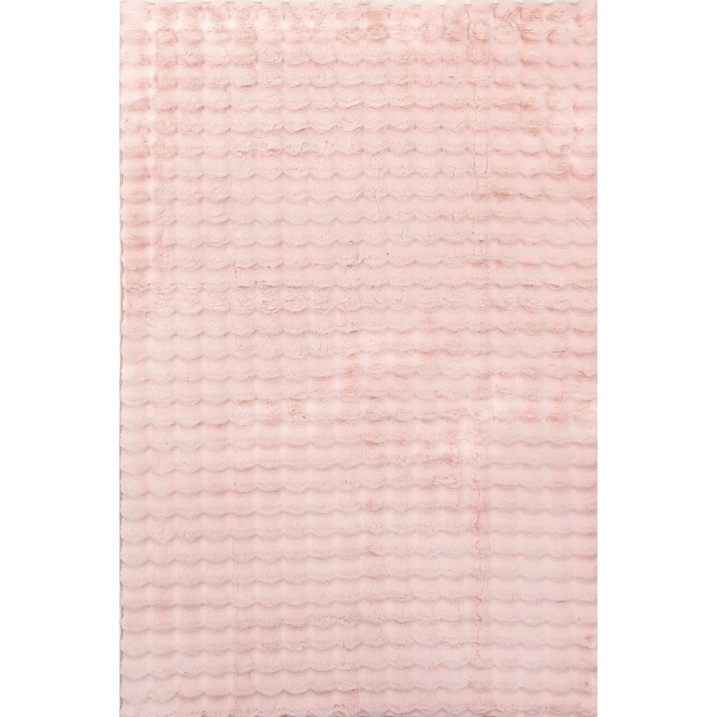 Jeni Solid Faux Rabbit Machine Washable Area Rug