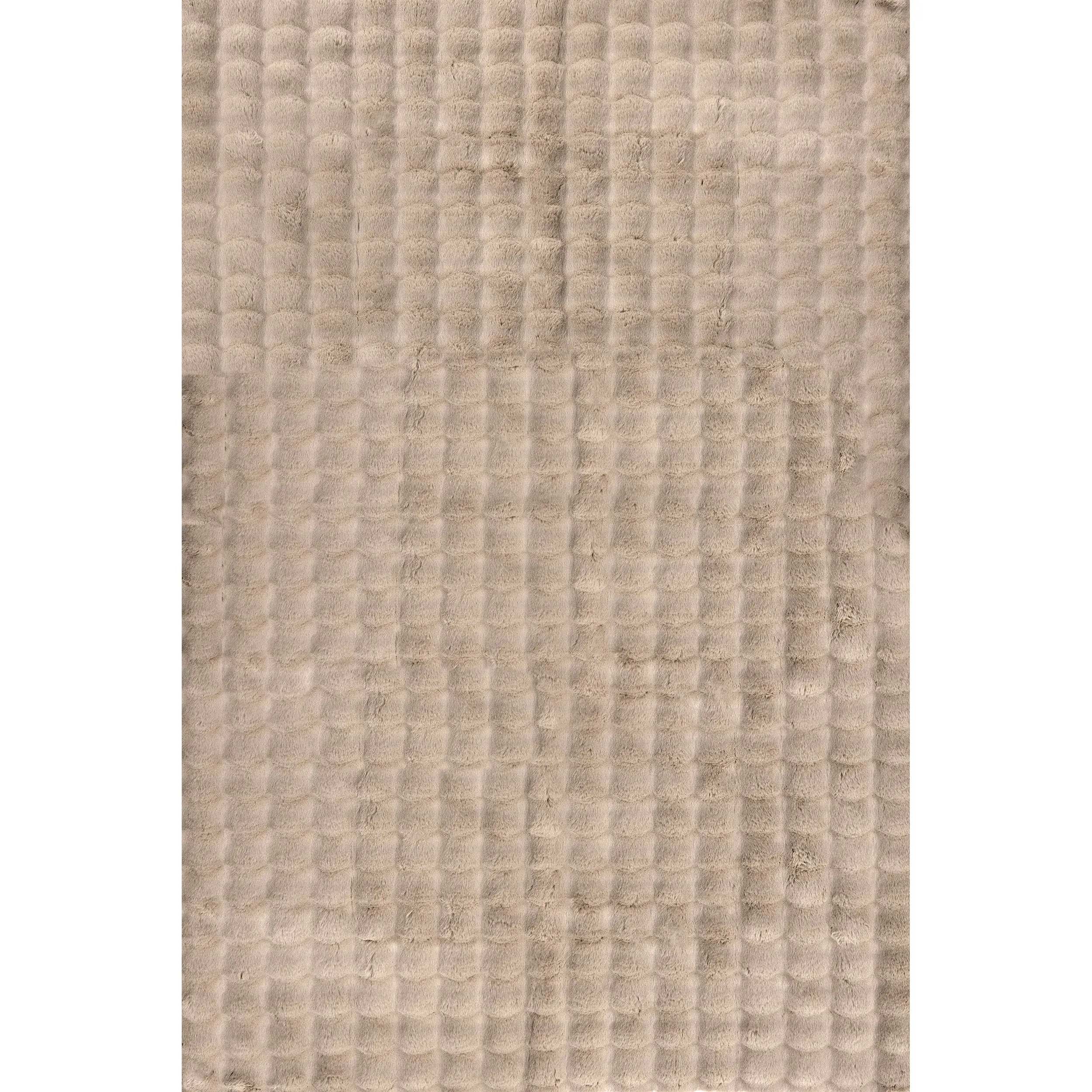 Jeni Solid Faux Rabbit Machine Washable Area Rug