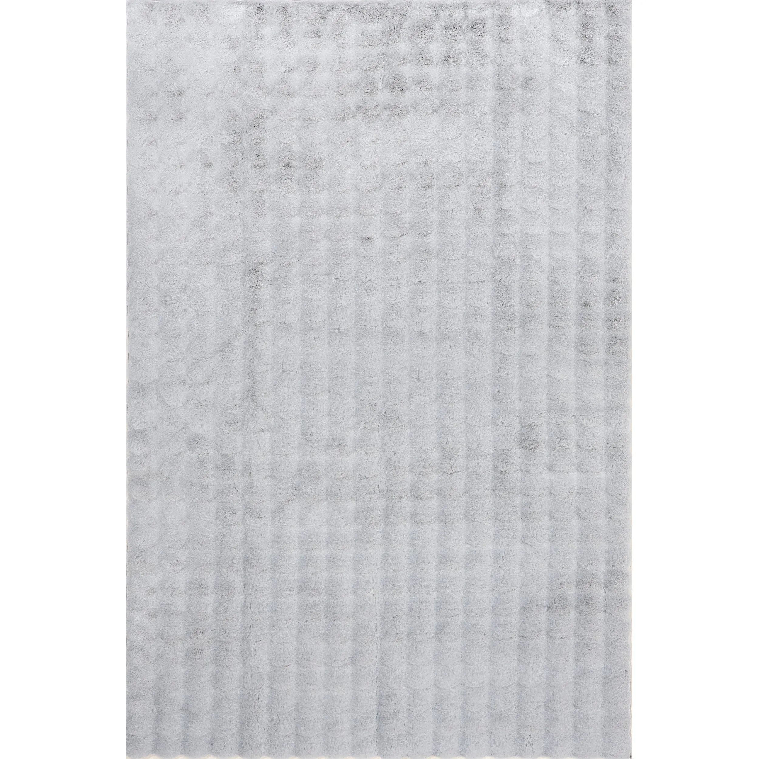 Jeni Solid Faux Rabbit Machine Washable Area Rug