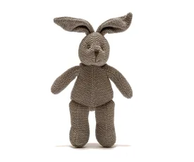 Knitted Organic Grey Bunny Rabbit Rattle