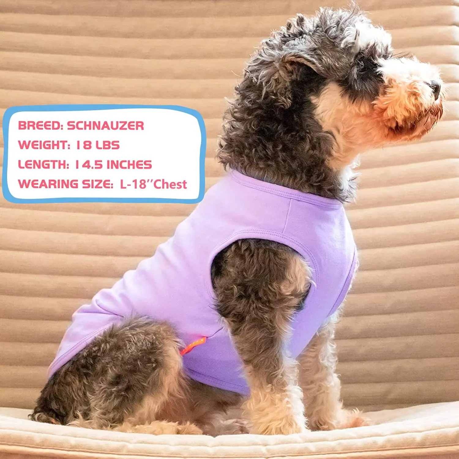 KYEESE 2Pack Dog Shirts Small Tee Soft for Small Dogs Striped T Shirt Lightweight Sleeveless Vest Cotton Tank Top Clothes, Large,Purple Striped