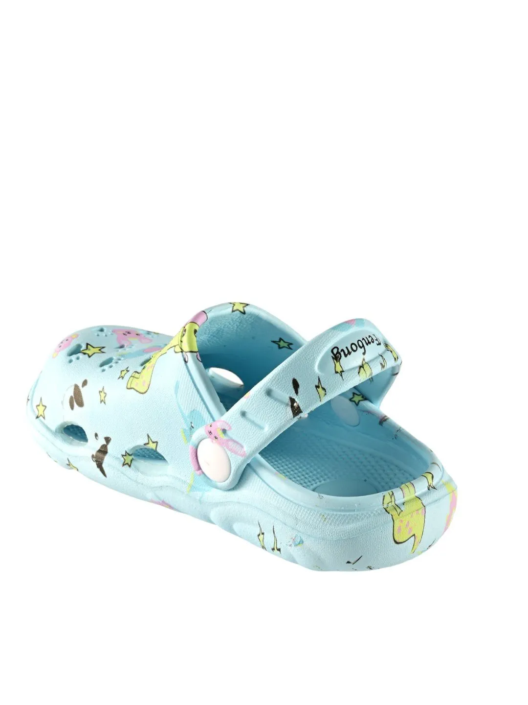 Light Blue Comfort Clogs with Whimsical Animal Print for Boys
