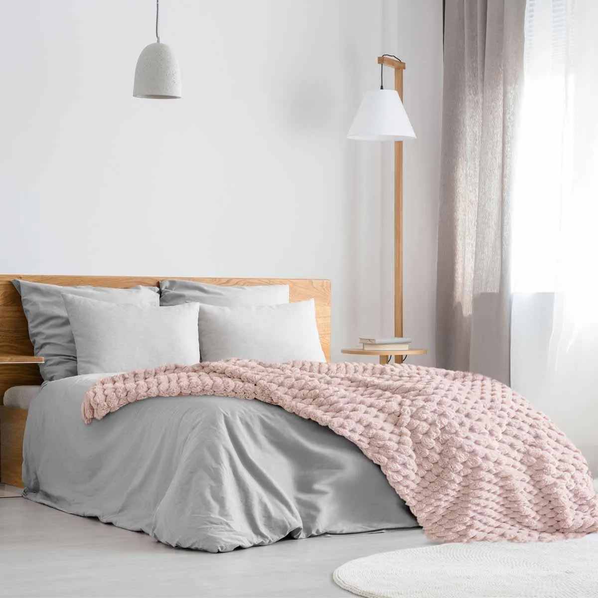 Lush Luxurious Fluffy Faux Rabbit Fur Throw Blanket