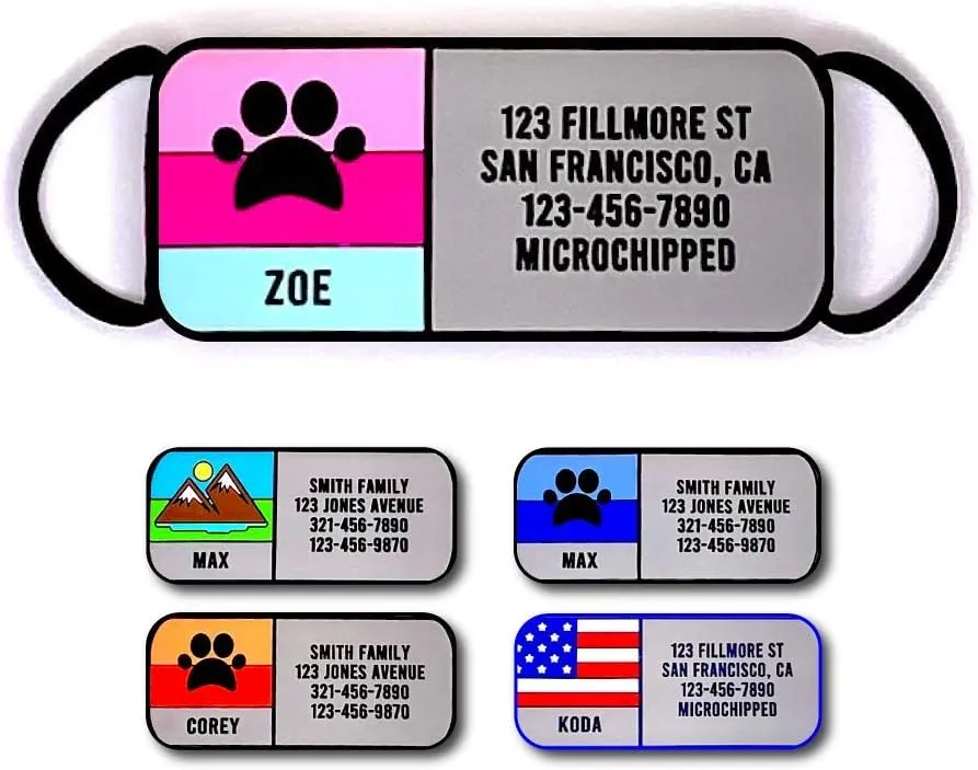 LYP Soundless Slide-On Collar Dog ID Tag - Designer Deep Engraved Silicone  Engraving Will Last - Pet ID Tags, Dog Tags, Cat Tags (Paw - Hot Pink, Large)