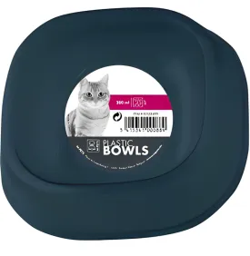 M Pets Plastic Single Bowl for Cats (Blue)