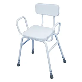 Malvern Perching Stool with Armrests and Padded Backrest