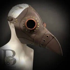 Men's Masks: Plague Doctor Masks - Steampunk Mask Brown Raven Bird Masquerade Mask Head Harness Mask with Long Nose Beak