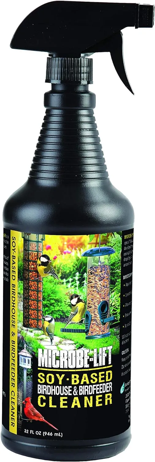 MICROBE-LIFT Soy Based Birdhouse and Birdfeed Cleaner and Deodorizer Spray, OK for Birds, 32 Oz.