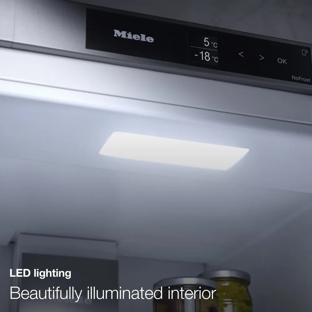 Miele KDN7713E Active 260 Litre Built-In Fridge Freezer Combination with DailyFresh ExtraCool & NoFrost - Sliding Door Connection
