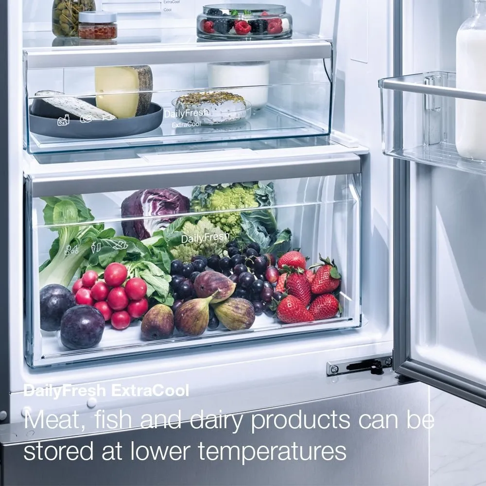 Miele KDN7713E Active 260 Litre Built-In Fridge Freezer Combination with DailyFresh ExtraCool & NoFrost - Sliding Door Connection