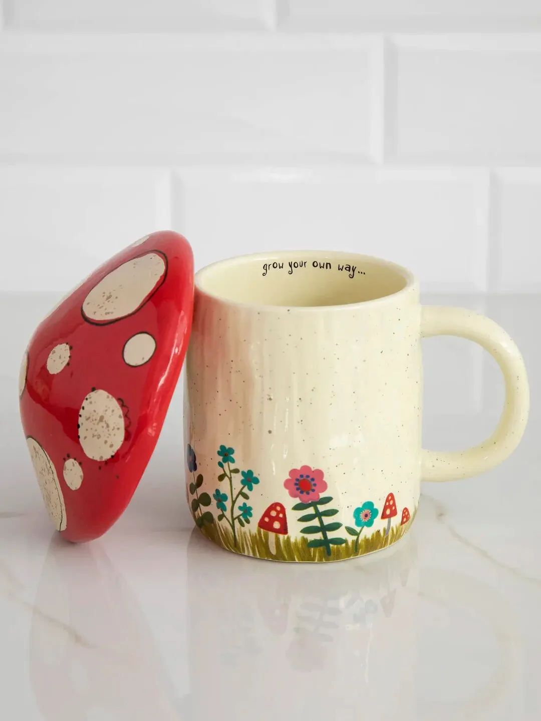 Mushroom Mug with Lid - Grow Own Way