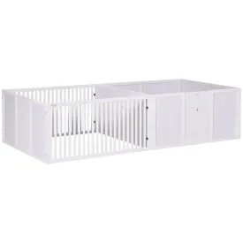 PawHut Wooden Dog Pen Pet Playpen 7 Panels Puppy Pen for Indoors - White