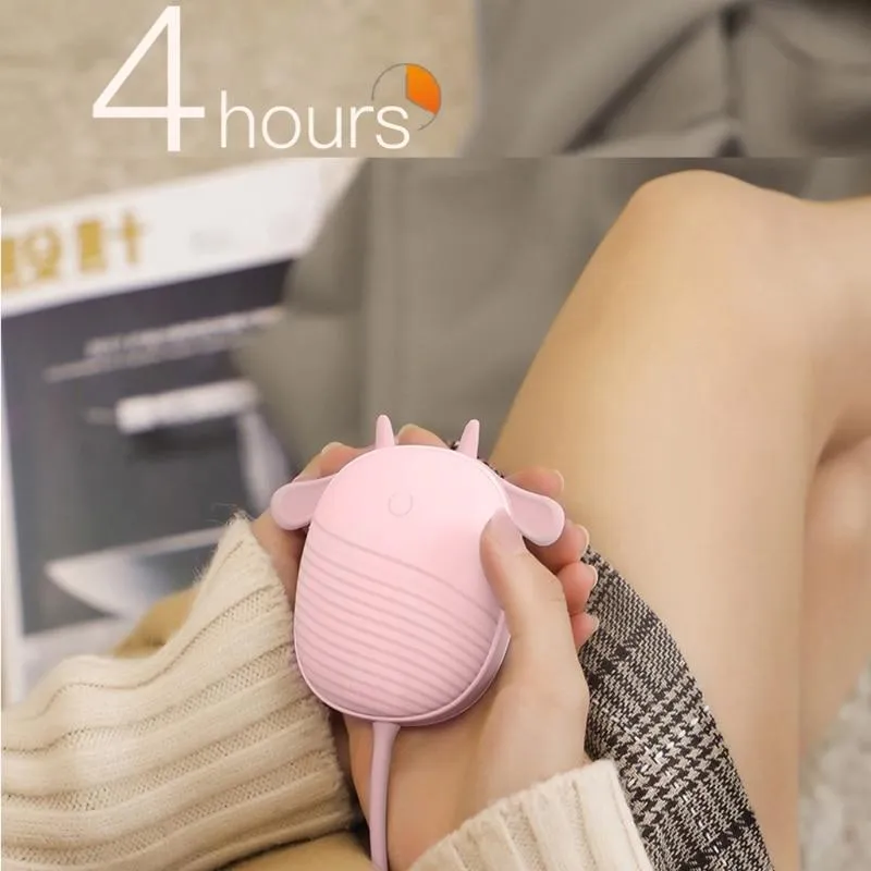 Pocket Mini Cartoon USB Rechargeable Hand Warmer Heating Pad With Lamp