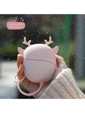 Pocket Mini Cartoon USB Rechargeable Hand Warmer Heating Pad With Lamp