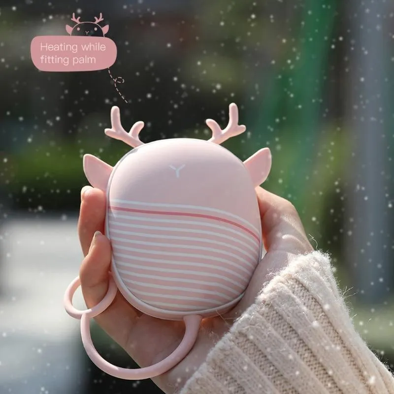 Pocket Mini Cartoon USB Rechargeable Hand Warmer Heating Pad With Lamp