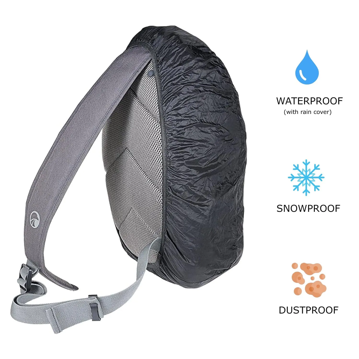PRAKTICA All Weather Day 12L Backpack with Rain Cover & Binocular Pocket - Grey