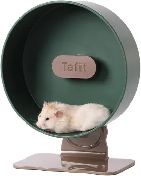 Quiet Hamster Wheel 10.2 Inch Dual-Bearings Silent Small Animals Running Exercise Wheel Height Adjustable for Syrian Dwarf Hamsters, Gerbils, Rats, or Other Small Pets, Avocado Green