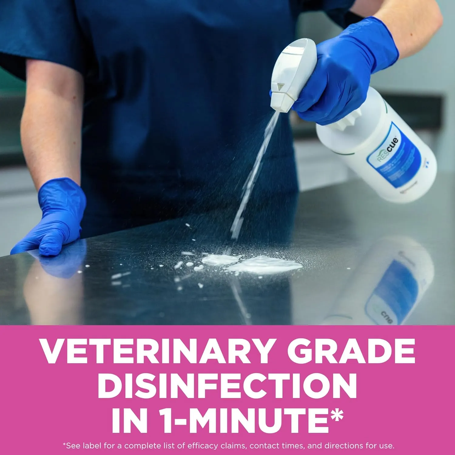 REScue One-Step Ready-to-Use Disinfectant Cleaner & Deodorizer  For Veterinary Use, Animal Shelters, Pet Foster Homes, Kennels, Litter Box  32 Ounce RTU (Spray Nozzle NOT Included)