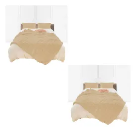 SOGA 2X 160X200cm Throw Blanket Coffee Double Layer Rabbit Fur Cozy Comfort with Stylish Decor