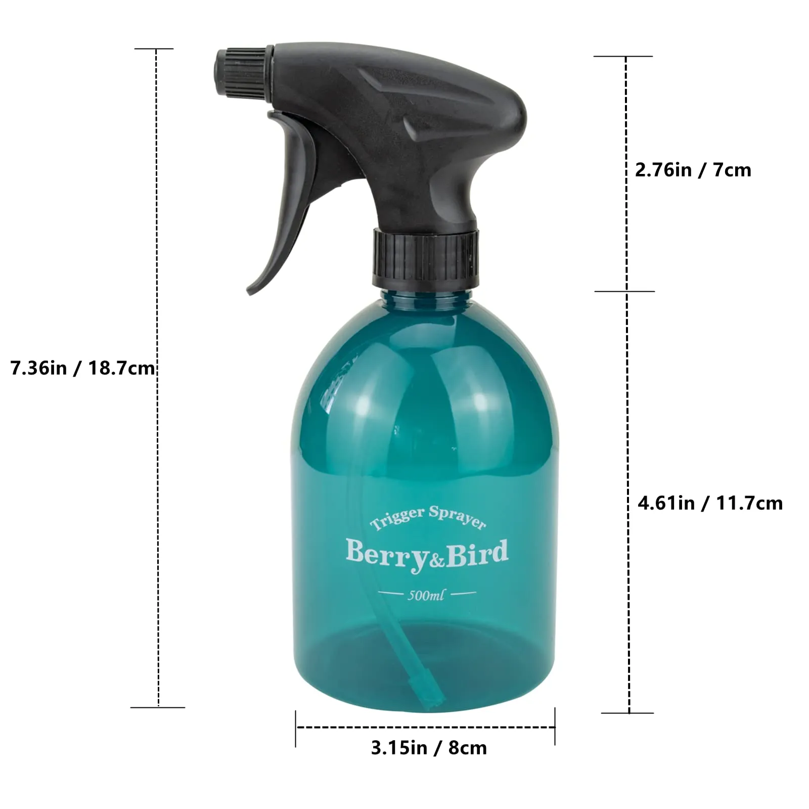 Spray Bottle Adjustable Plastic Spray Bottle 500 ml/16.9 Fl Oz