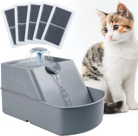 TOREAD Cat Water Fountain, 90oz/2.6L Automatic Drinking Water Dispenser with 5 Washable Replacement Filters, Ultra Quiet Pump for Kitty, Cat, Small Dog, Anti Spill Running Water Bowl