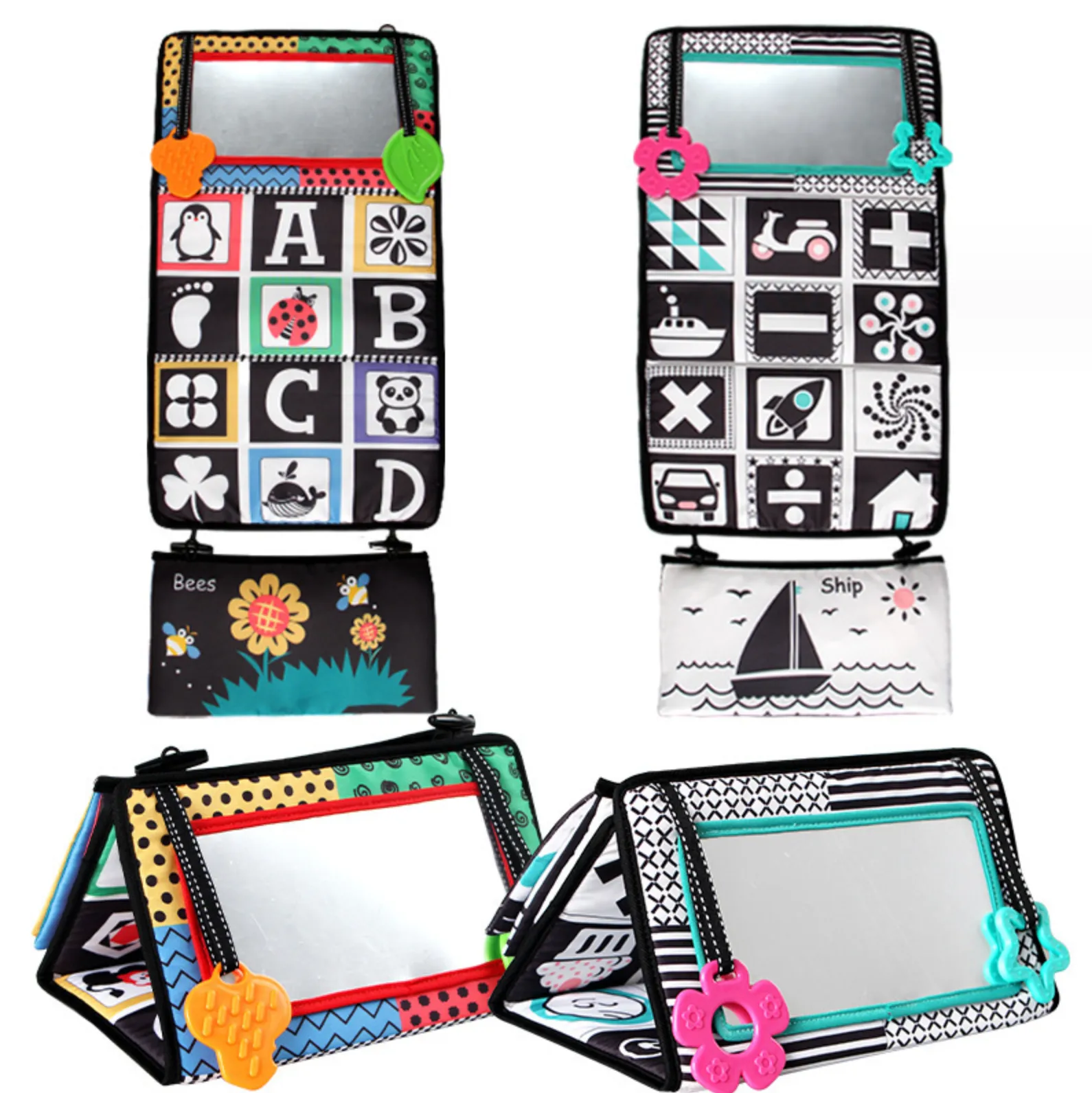 Tummy Time Baby Mirror Toys - Green