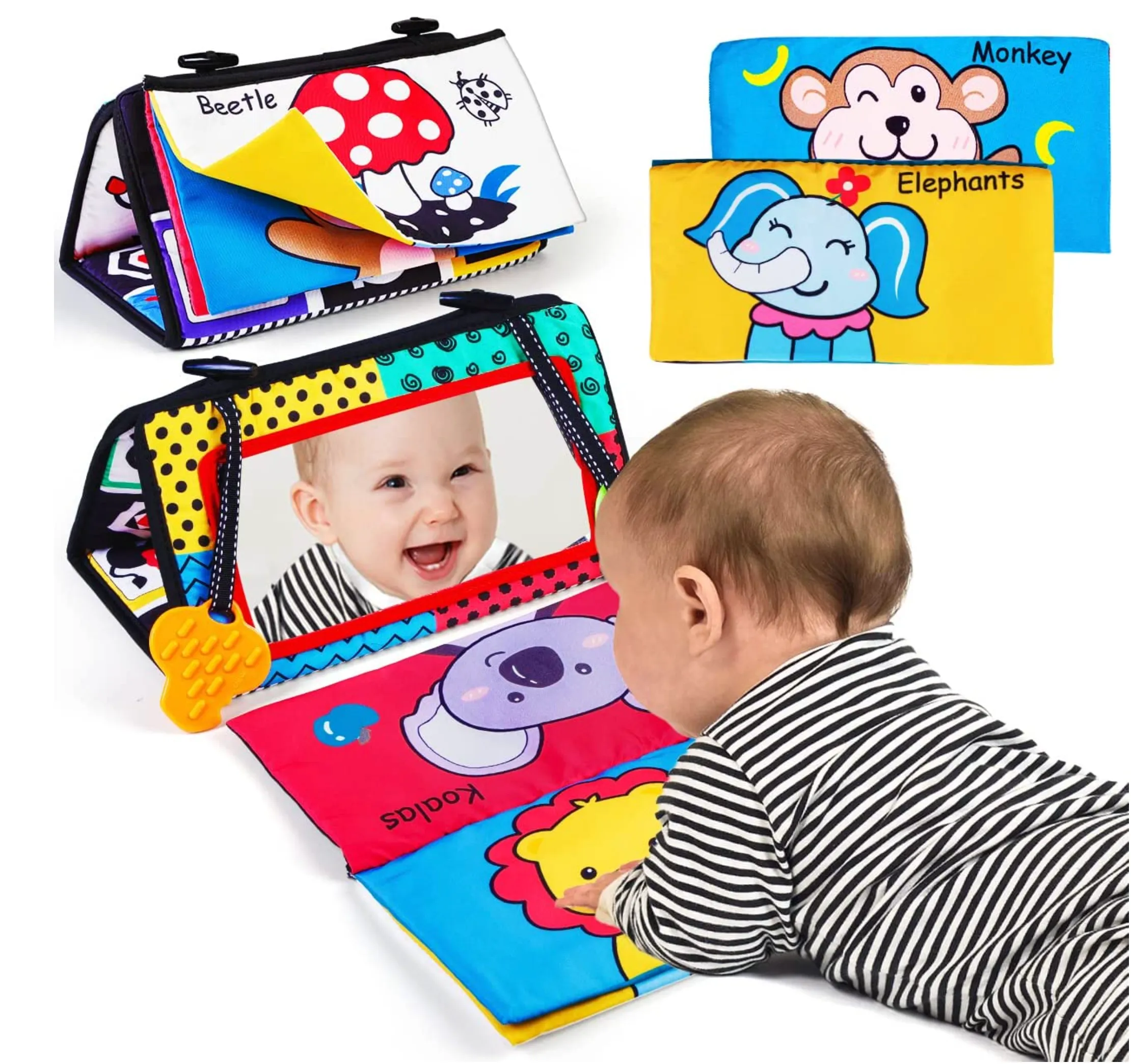 Tummy Time Baby Mirror Toys - Green