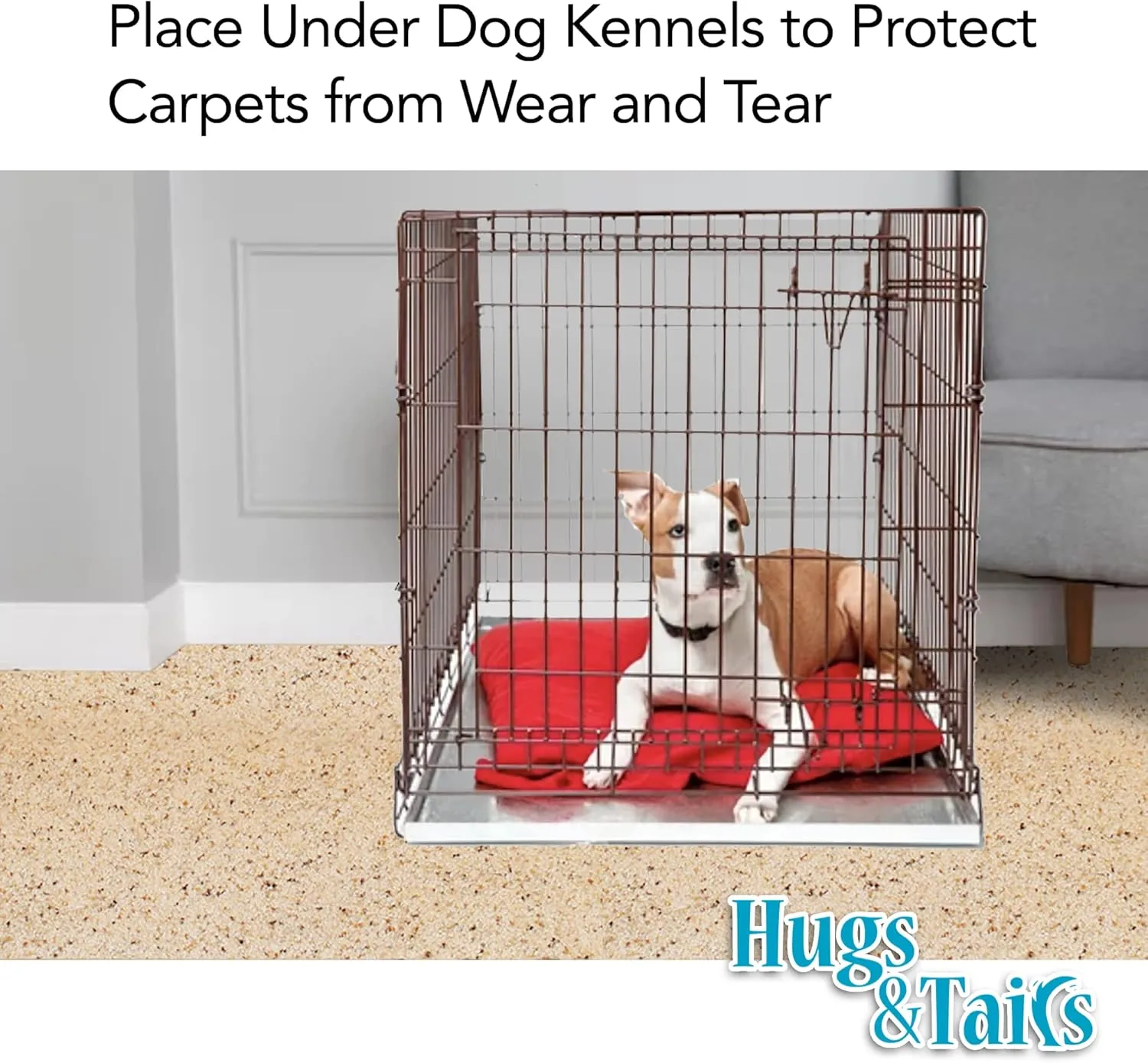 Under Pet Cage Mat for Bird Cages, Reptile Aquariums, Dog Kennels, Water-Resistant Pad for Hard Floors and Surfaces, 46 Inches x 60 Inches, Clear