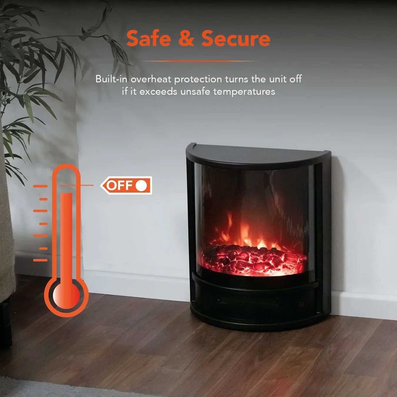 Warmlite WL46031 Lavenham LED Log Effect Fire Stove 1800W- Black