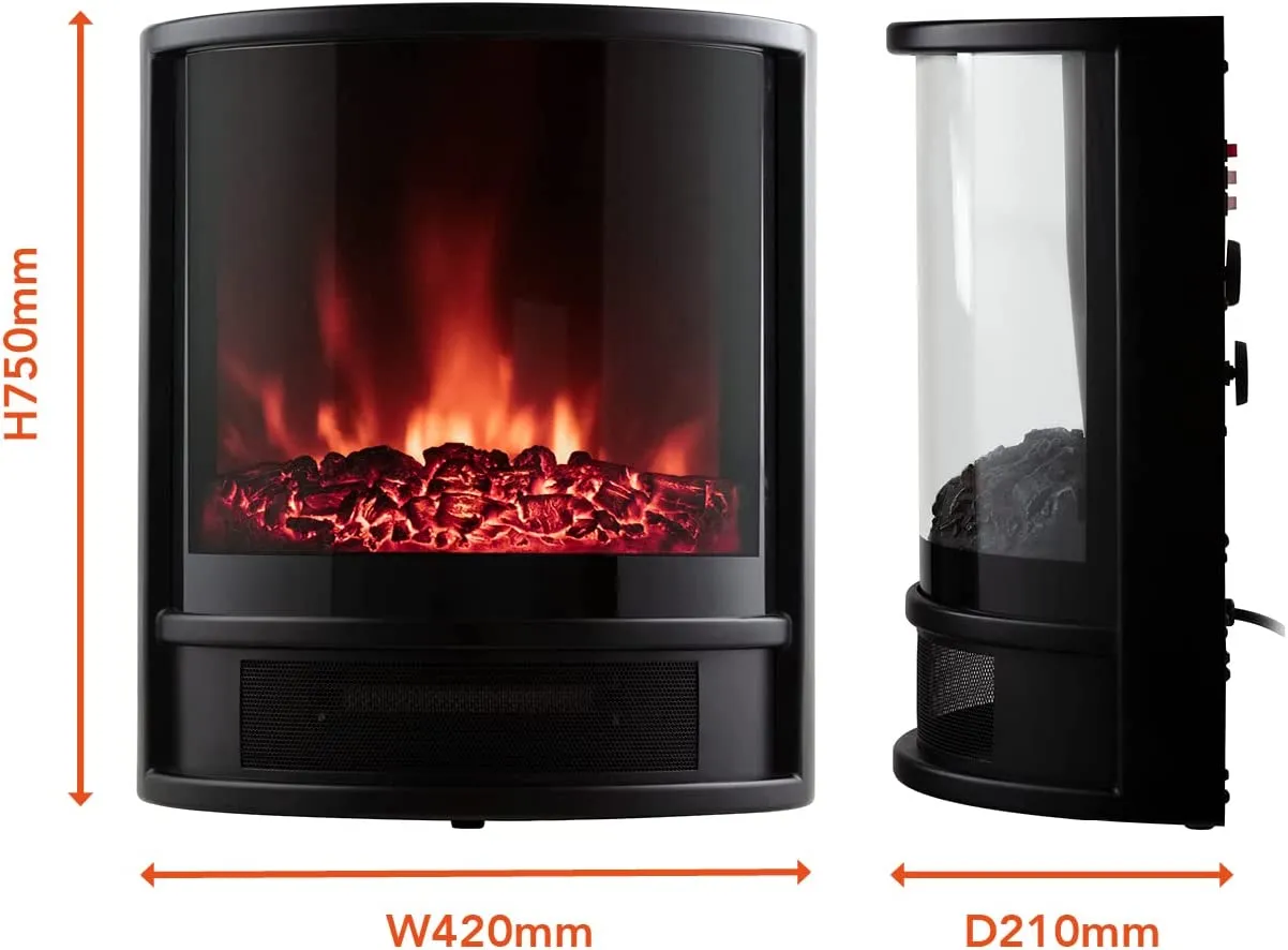 Warmlite WL46031 Lavenham LED Log Effect Fire Stove 1800W- Black