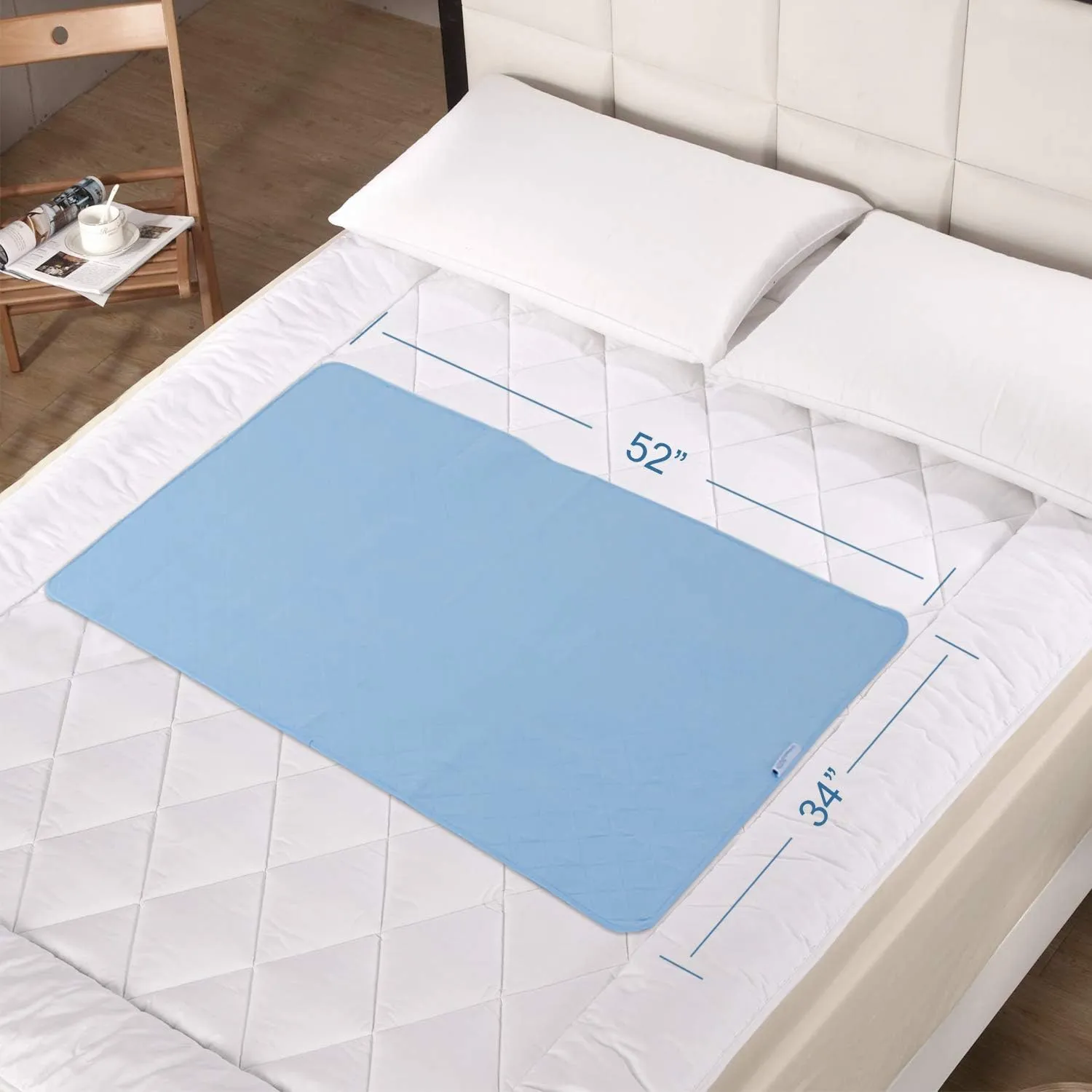 Washable Reusable Bed Pad/ Mat - Incontinence Underpads, Waterproof Chuck Pads, Sheet Protector with Non-slip Back for Adults, Elderly, Kids and Pets, Machine Washable