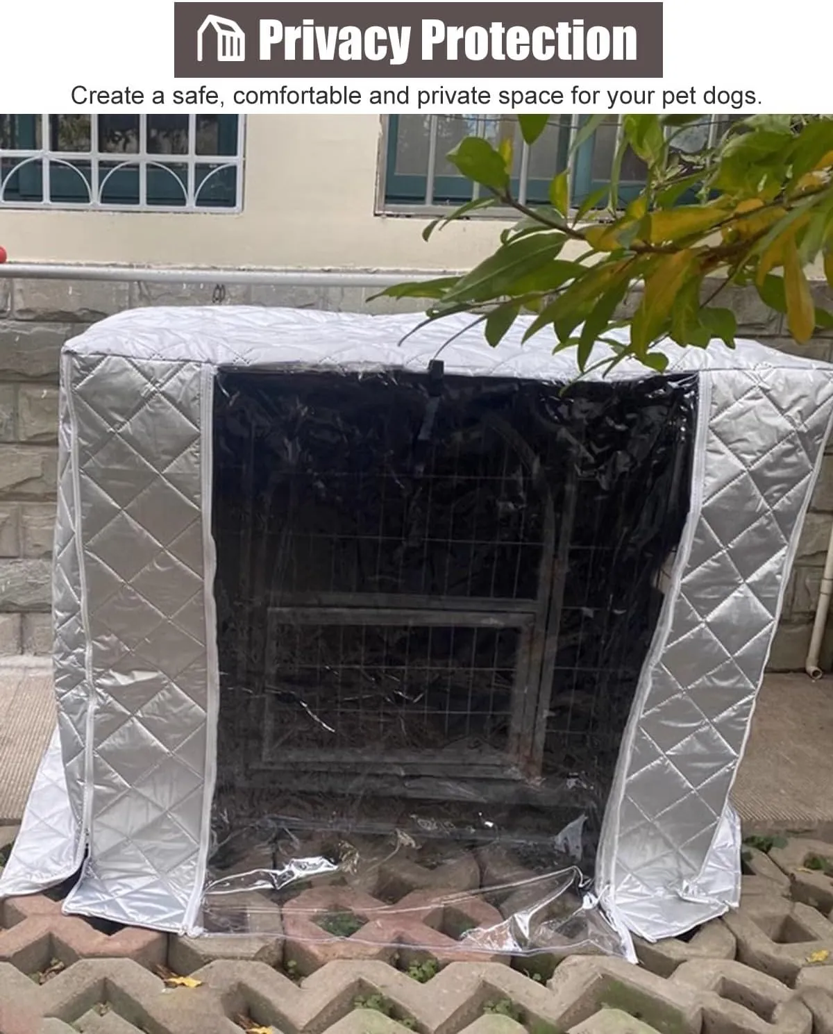 ZIMGOD Weatherproof Dog Crate Covers for Outdoor Warmth, Dog Cage Thermal Cover for Backyard Garage, Pet Cat Cage Privacy Cover, Kennel Enclosure Covers(91.5x58.5x63.5cm (36x23x25in))