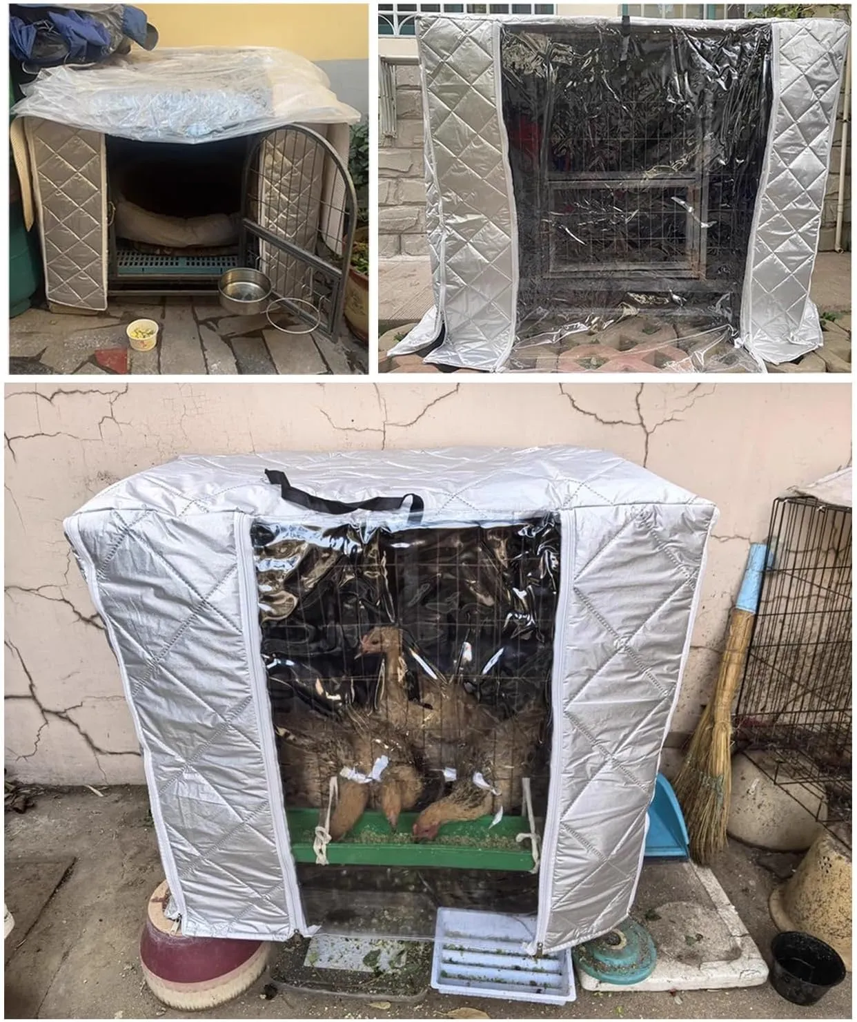 ZIMGOD Weatherproof Dog Crate Covers for Outdoor Warmth, Dog Cage Thermal Cover for Backyard Garage, Pet Cat Cage Privacy Cover, Kennel Enclosure Covers(91.5x58.5x63.5cm (36x23x25in))