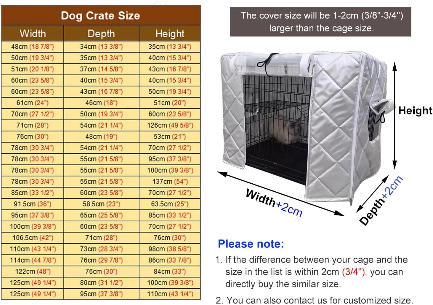 ZIMGOD Weatherproof Dog Crate Covers for Outdoor Warmth, Dog Cage Thermal Cover for Backyard Garage, Pet Cat Cage Privacy Cover, Kennel Enclosure Covers(91.5x58.5x63.5cm (36x23x25in))
